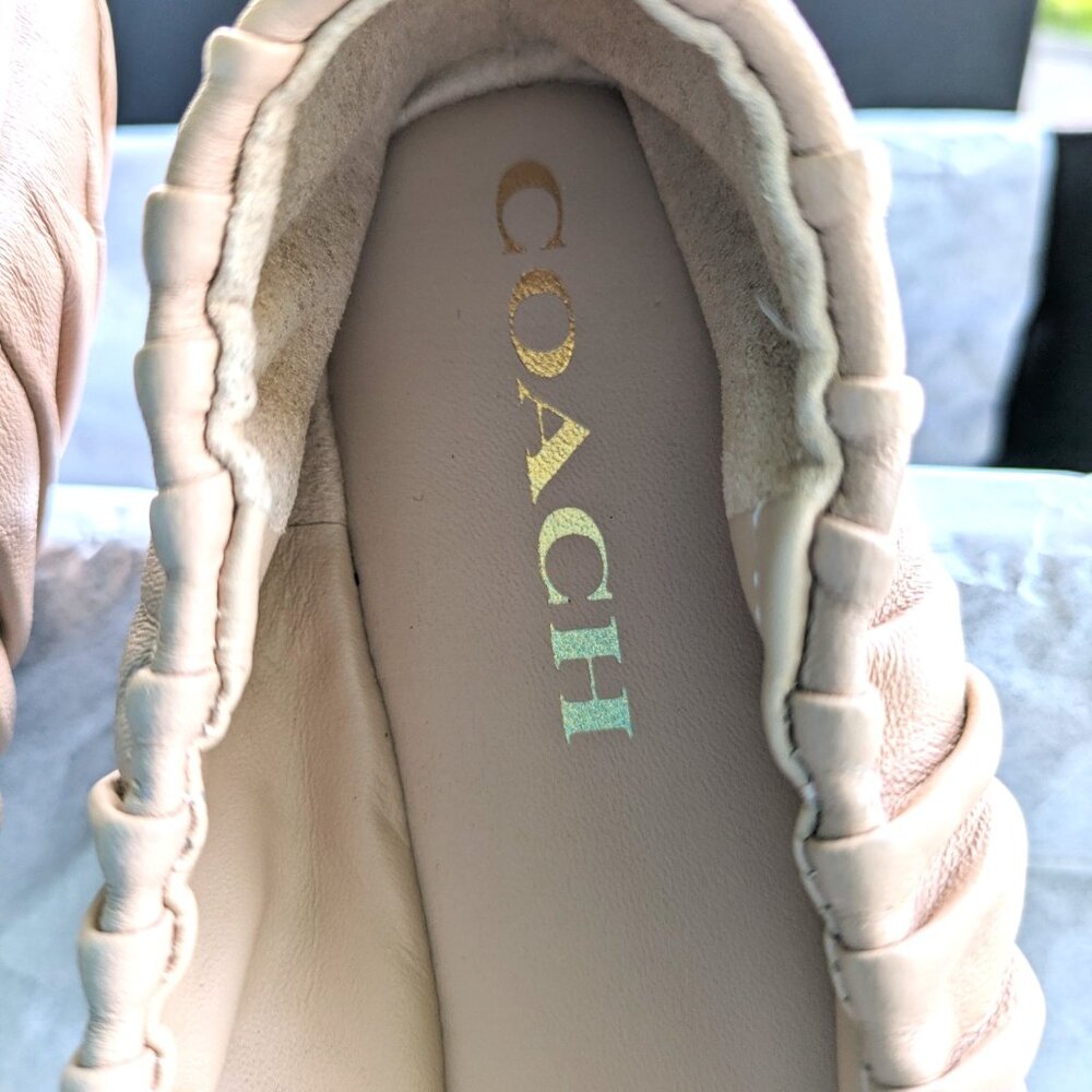 Coach Eleanor Ballet Flats - New Nude Pink - Women's Leather Flats Shoes - Picture 4 of 8